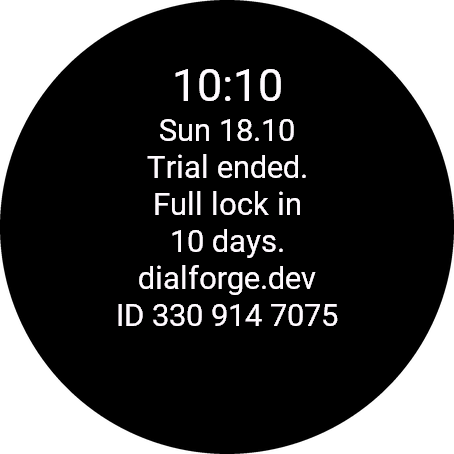 Watch screen with the ID