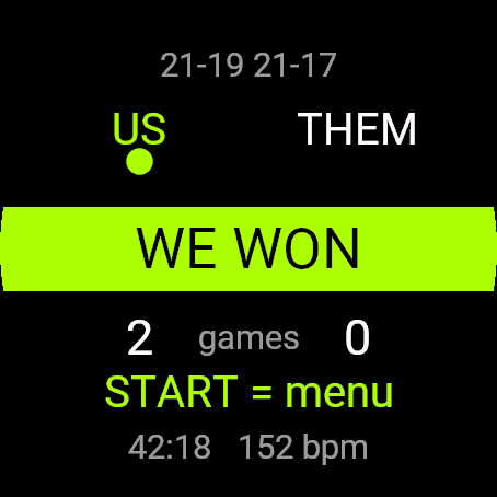 Badminton Score, fenix 8 47 mm, screen 2