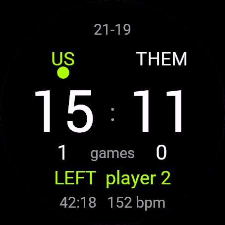 Badminton Score, Venu 3, screen 1