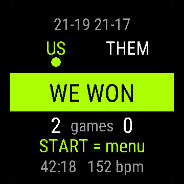 Badminton Score, Venu Sq 2, screen 2