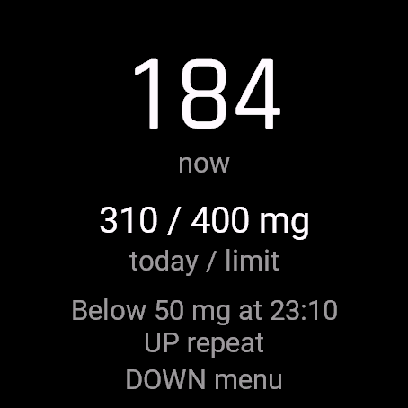 Caffeine Log, fenix 8 47 mm, screen 1
