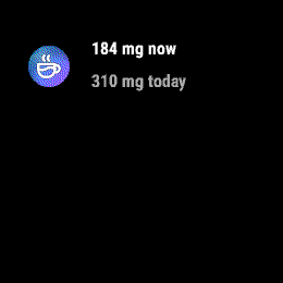 Caffeine Log, Forerunner 255, glance