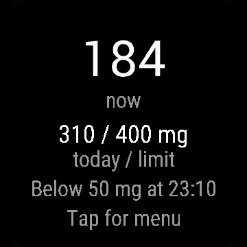Caffeine Log, Venu Sq 2, screen 1