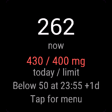 Caffeine Log, Venu Sq 2, screen 2