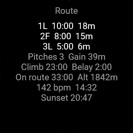 Multi-Pitch Climb, Venu 3, screen 2