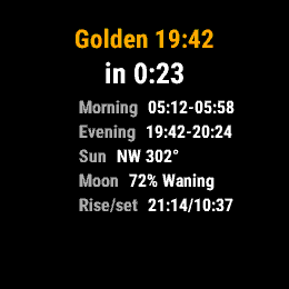 Golden Hour, Forerunner 255, screen 1