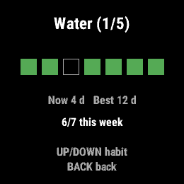 Habit Streaks, Forerunner 255, screen 2