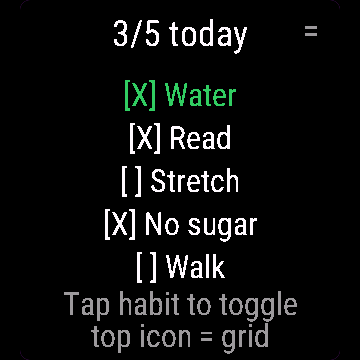 Habit Streaks, Venu Sq 2, screen 1
