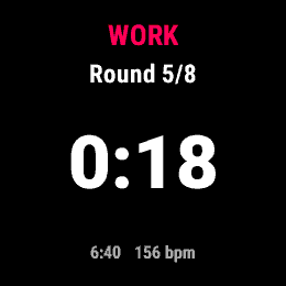 Interval Timer, Forerunner 255, screen 1
