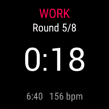 Interval Timer, Venu Sq 2, screen 1