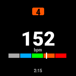 HR Zones Big, Forerunner 255, screen 2