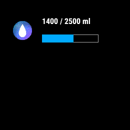 Hydration Log, Forerunner 255, glance