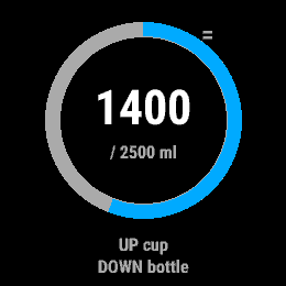Hydration Log, Forerunner 255, screen 1