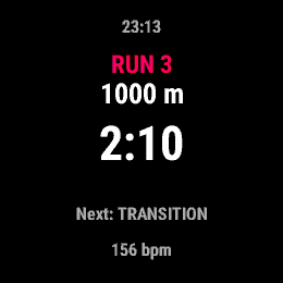 Hybrid Race Tracker, Forerunner 255, screen 1