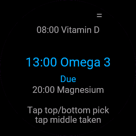 Pill Reminder, Venu 3, screen 1