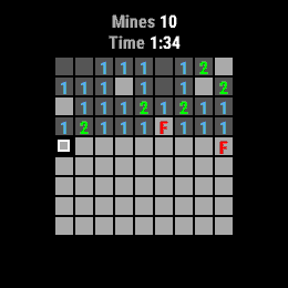 Mines, Forerunner 255, screen 1