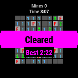 Mines, Forerunner 255, screen 2