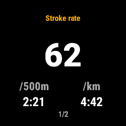 Paddle Rate, Forerunner 255, screen 1