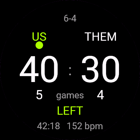 Padel Score, Venu 3, screen 1