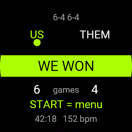 Padel Score, Venu 3, screen 2