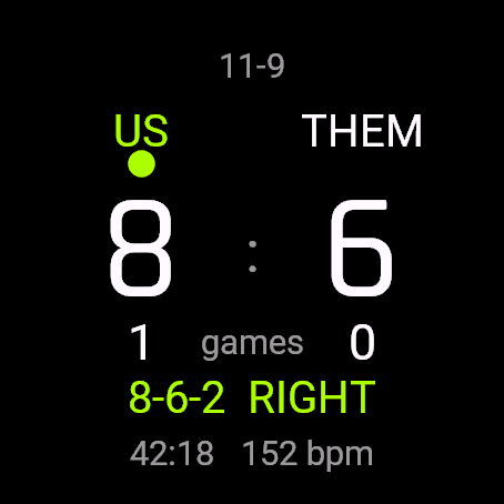 Pickleball Score, fenix 8 47 mm, screen 1