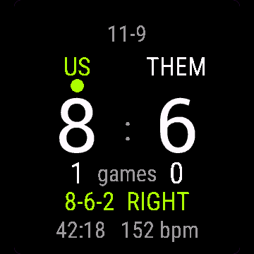 Pickleball Score, Venu Sq 2, screen 1