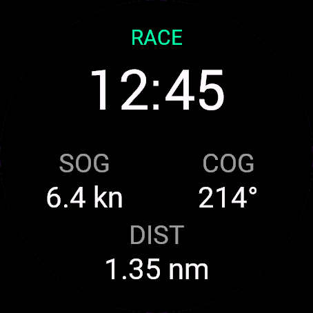 Regatta Start Timer, Venu 3, screen 2