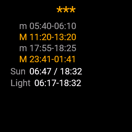Solunar Hunt Fish, fenix 8 47 mm, screen 1