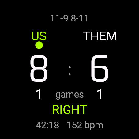 Squash Score, fenix 8 47 mm, screen 1