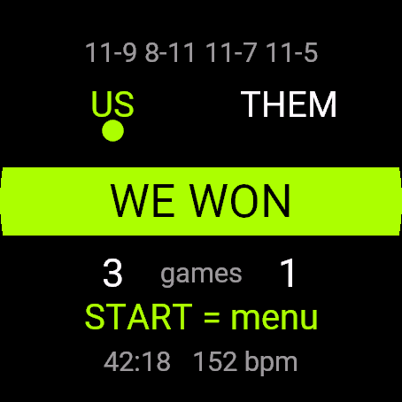 Squash Score, fenix 8 47 mm, screen 2