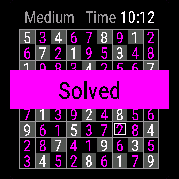 Sudoku Watch, Venu Sq 2, screen 2