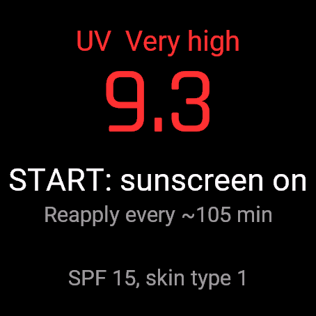Sunscreen Timer, fenix 8 47 mm, screen 2