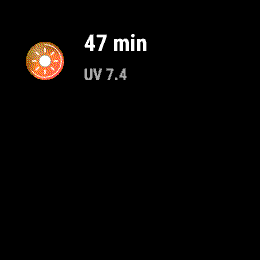 Sunscreen Timer, Forerunner 255, glance