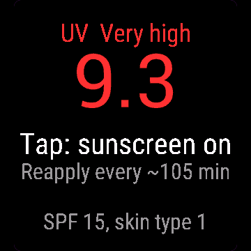 Sunscreen Timer, Venu Sq 2, screen 2