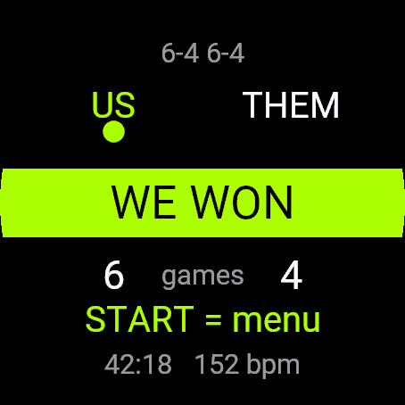 Tennis Score, fenix 8 47 mm, screen 2