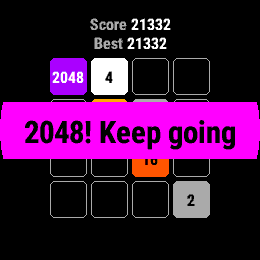 Tiles 2048, Forerunner 255, screen 2