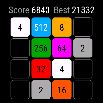 Tiles 2048, Venu Sq 2, screen 1
