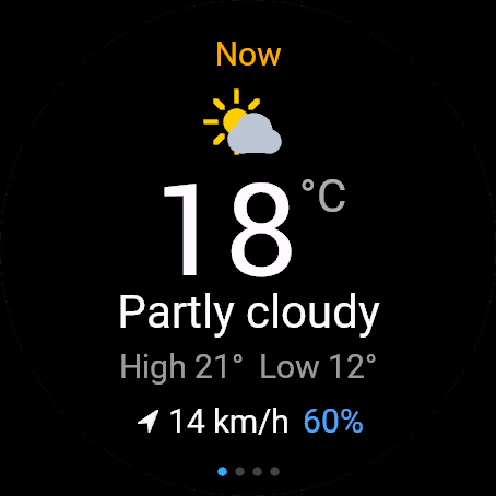 Weather Hourly, Venu 3, screen 1