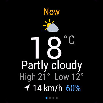 Weather Hourly, Venu Sq 2, screen 1