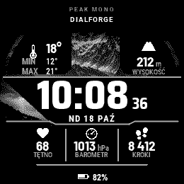 Peak Mono watch face, view 3